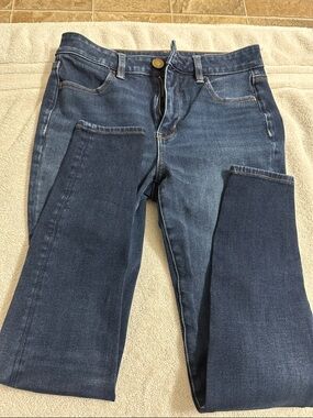 American Eagle Outfitters Women's Two-Tone Dark Blue Skinny Jeans